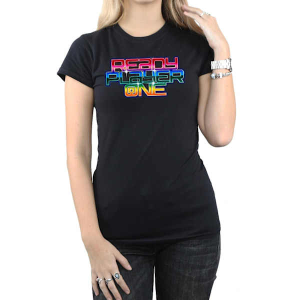 Ready Player One Dam/Dam Rainbow Logo Bomull T-shirt L Svart Black L