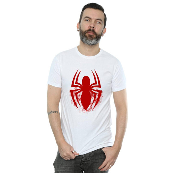 Spider-Man Herr Logotyp Bomull T-shirt M Vit White M