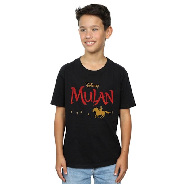 Disney Boys Mulan Movie Logo T-Shirt 12-13 år Svart Black 12-13 Years