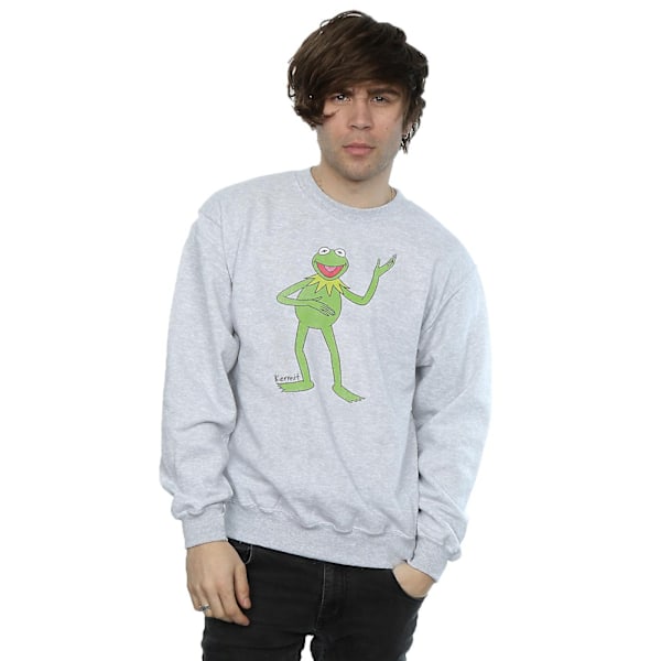 The Muppets Mens Classic Kermit Heather Sweatshirt L Heather Grå Heather Grey L