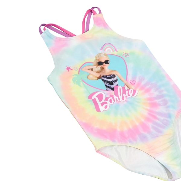 Barbie Flickor Tie Dye Enstyck Badkläder 7-8 År Rosa/Blå/Gul Pink/Blue/Yellow 7-8 Years