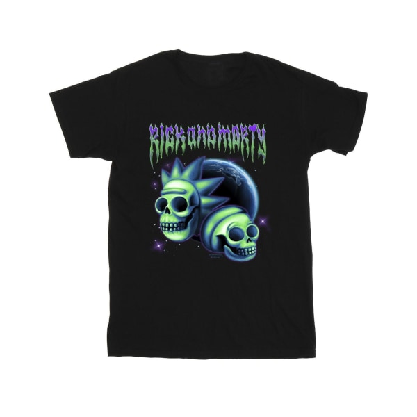 Rick And Morty Mens Space Skull T-Shirt 5XL Svart Black 5XL