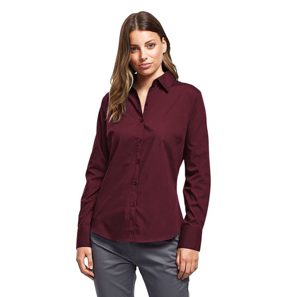 Premier Dam/Dam Poplin Långärmad Blus 10 Smaragd Emerald 10