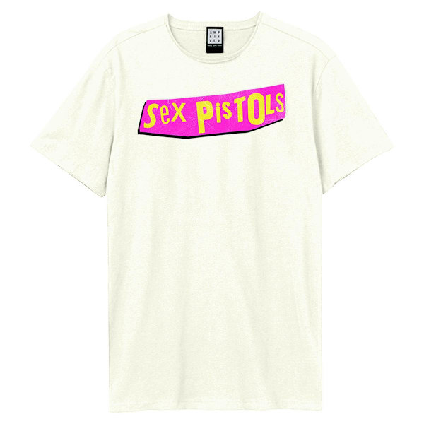 Amplified Unisex Adult Logo Driver Sex Pistols T-Shirt XXL Vint Vintage White XXL