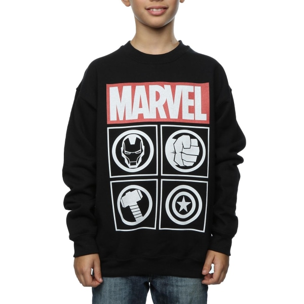 Marvel Boys Avengers Icons Sweatshirt 7-8 år Svart Black 7-8 Years