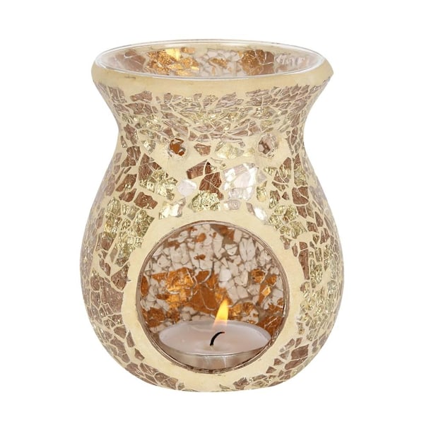 Something Different Crackle Effect Oljelampa 14cm x 11cm x 11c Gold 14cm x 11cm x 11cm