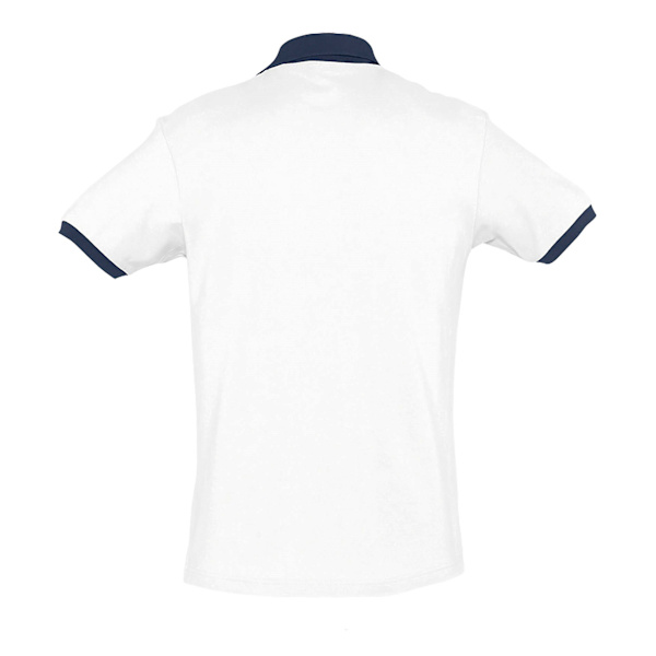 SOLS Prince Unisex Kontrast Pique Kortärmad Bomull Polotröja White/French Navy XXL