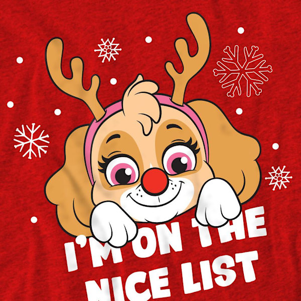 Paw Patrol Unisex Vuxen Fin Jul Skye T-Shirt XXL Röd Red XXL
