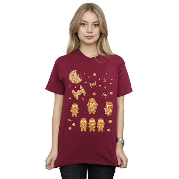 Star Wars Dam/Damer Gingerbread Empire Bomull Boyfriend T-shirt S Burgundy S