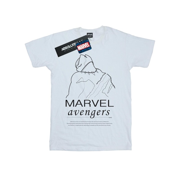 Marvel Girls Black Panther Single Line Bomull T-shirt 9-11 År White 9-11 Years