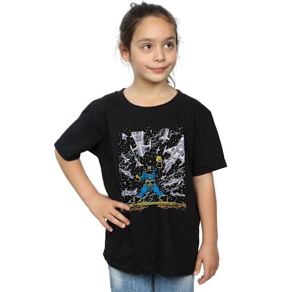 Marvel Girls Thanos Ships Bomull T-shirt 12-13 år Svart Black 12-13 Years