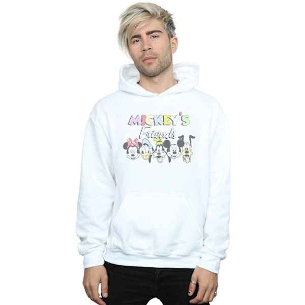 Disney Mens Mickey Mouse Friends Faded Nostalgia Hoodie XL Vit White XL