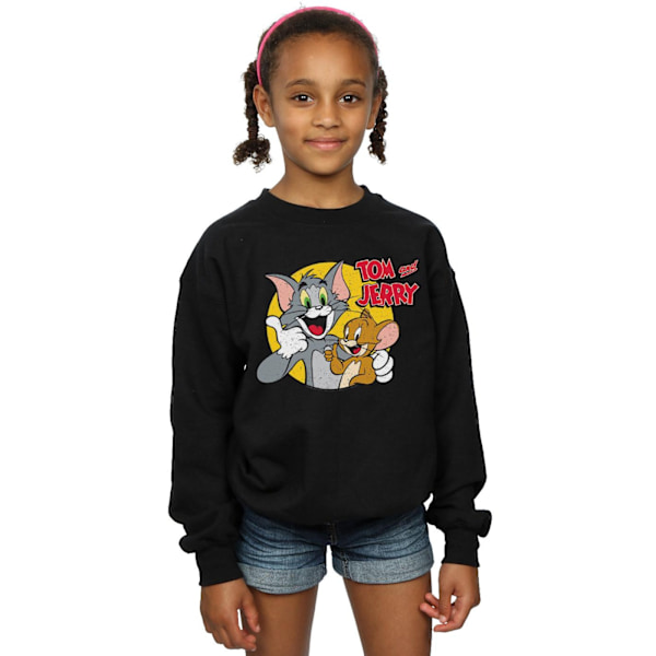 Tom And Jerry Girls Tummen Upp Sweatshirt 5-6 År Svart Black 5-6 Years