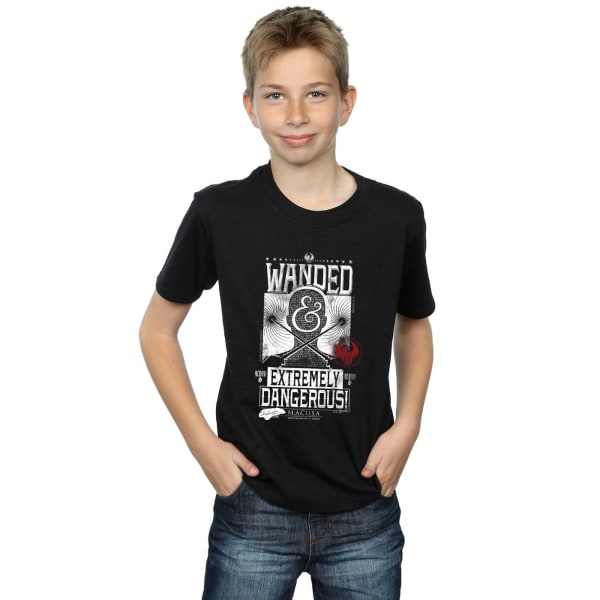 Fantastic Beasts Boys Wanded And Extremt Dangerous T-shirt 9- Black 9-11 Years