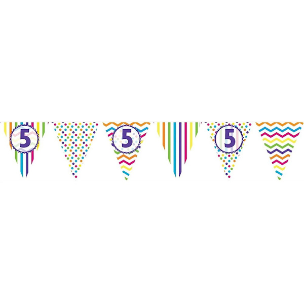 Kreativt festpapper mönstrat 5:e födelsedagsbanners en storlek Multicoloured One Size