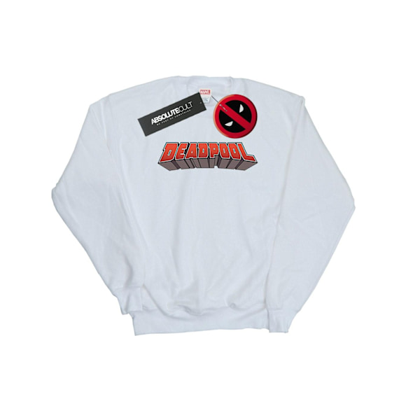 Marvel Dam/Kvinnor Deadpool Text Logo Sweatshirt XL Vit White XL