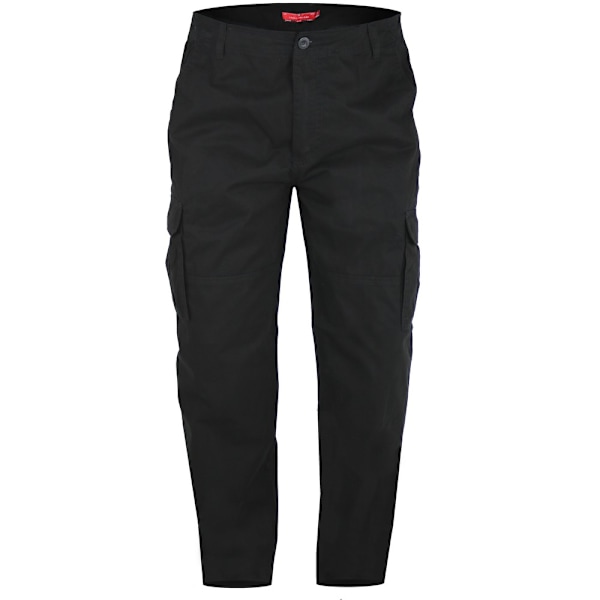 Duke Herr D555 Robert Peached Washed Cargo Trousers 56R Svart Black 56R