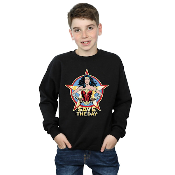 DC Comics Boys Wonder Woman 84 Star Design Sweatshirt 12-13 År Black 12-13 Years