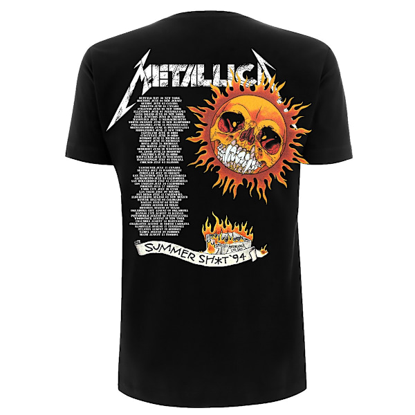 Metallica Unisex Flaming Skull Tour ´94 T-shirt S Svart Black S