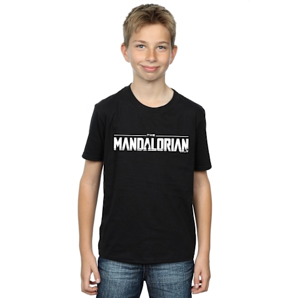 Star Wars Boys The Mandalorian Logo T-Shirt 7-8 år Svart Black 7-8 Years