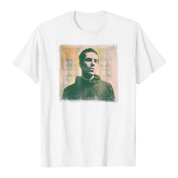 Liam Gallagher Unisex Monokrom Bomull T-shirt S Vit White S