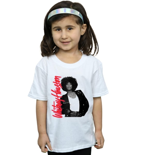 Whitney Houston Girls Whitney Pose Bomull T-shirt 7-8 år Vit White 7-8 Years