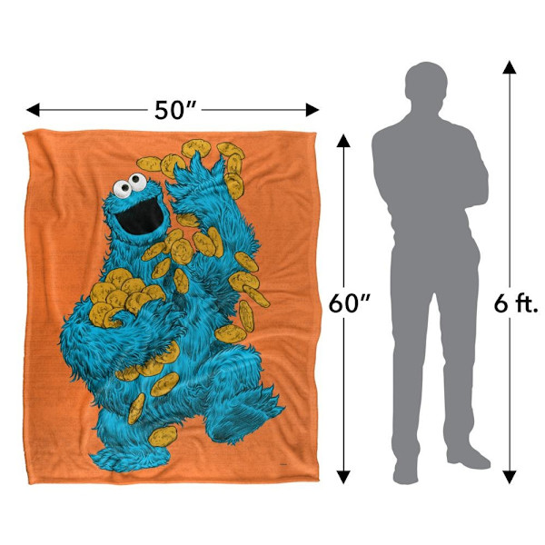 Sesame Street Målad Kakmonstret Filt One Size Flerfärgad Multicoloured One Size