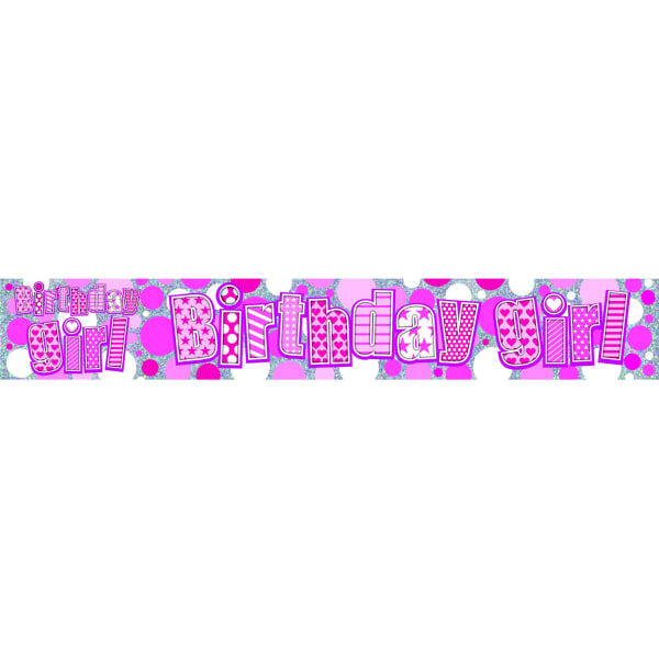 Simon Elvin Girls Folie Födelsedag Banner (Pack med 6) One Size Pin Pink/Silver One Size