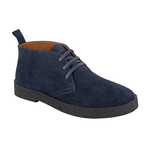 Roamers Herr Läder Desert Boots 6 UK Marinblå Navy 6 UK