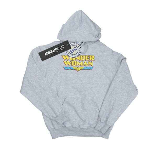 DC Comics Girls Wonder Woman Crackle Logo Hoodie 7-8 år Spor Sports Grey 7-8 Years