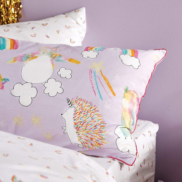 Linen House Barn/Barn Unicorniverse Påslakan Set Enkelsäng Lilac Single