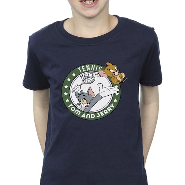 Tom och Jerry Pojkar Tennis Redo att Spela T-shirt 5-6 år Marinblå Navy Blue 5-6 Years