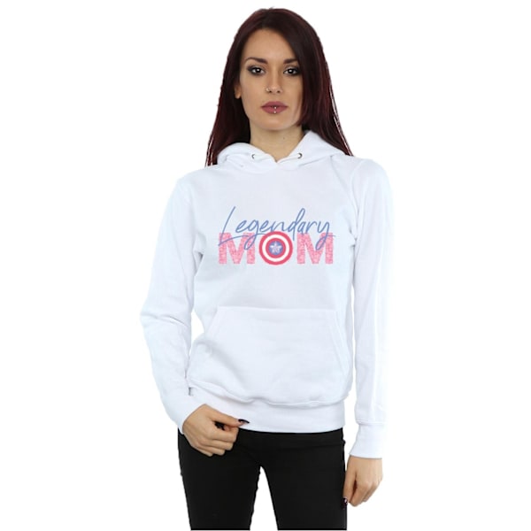 Marvel Dam/Kvinnor Avengers Captain America Mamma Hoodie M Vit White M