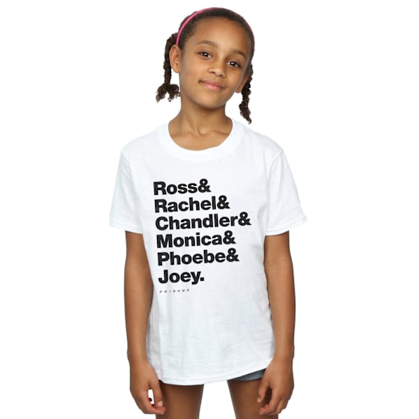 Friends Girls First Names Text Bomull T-shirt 7-8 år Vit White 7-8 Years