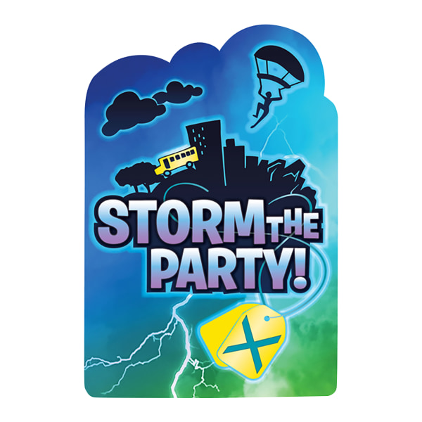 Battle Royal Storm The Party vykortsinbjudningar (paket med 8) O Multicoloured One Size