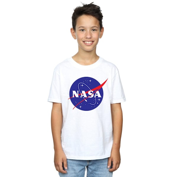 NASA Pojkar Insignia Logotyp Bomulls T-shirt 12-13 År Vit White 12-13 Years