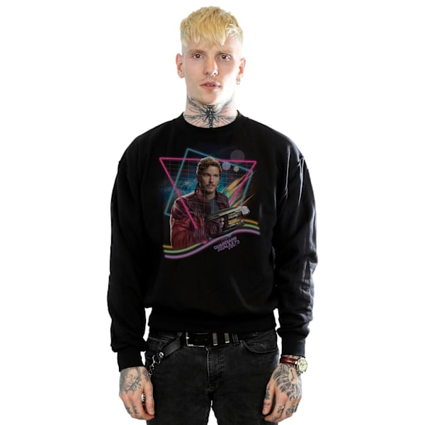 Marvel Herr Guardians Of The Galaxy Neon Star Lord Sweatshirt L Black L