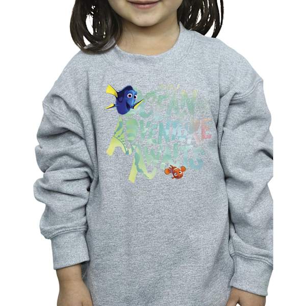 Finding Dory Tjejers Ocean Adventure Sweatshirt 7-8 År Sport Sports Grey 7-8 Years