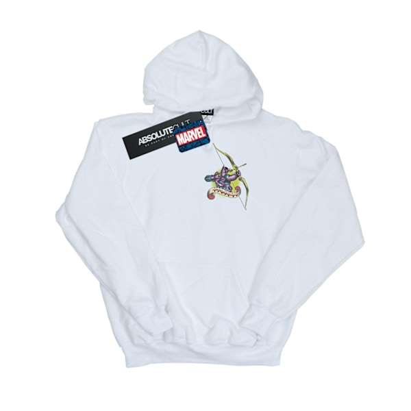 Marvel Pojkar Hawkeye Tatuering Brösttryck Hoodie 7-8 År Vit White 7-8 Years