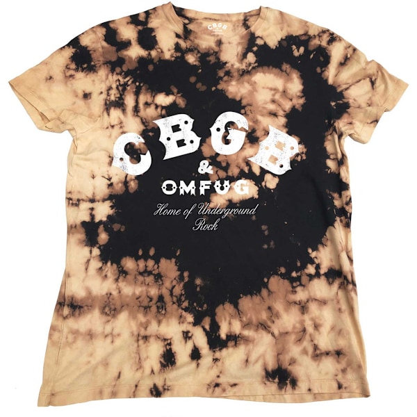 CBGB Unisex Tie Dye Logo T-shirt L Tan/Svart Tan/Black L