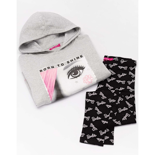 Barbie Girls Hoodie Och Leggings Set 5-6 År Grå/Svart/Vit Grey/Black/White 5-6 Years