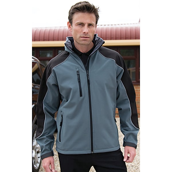 Result Herr Ice Fell Huvförsedd Softshell Andningsbar Vattentät Jacka Grey/Black M