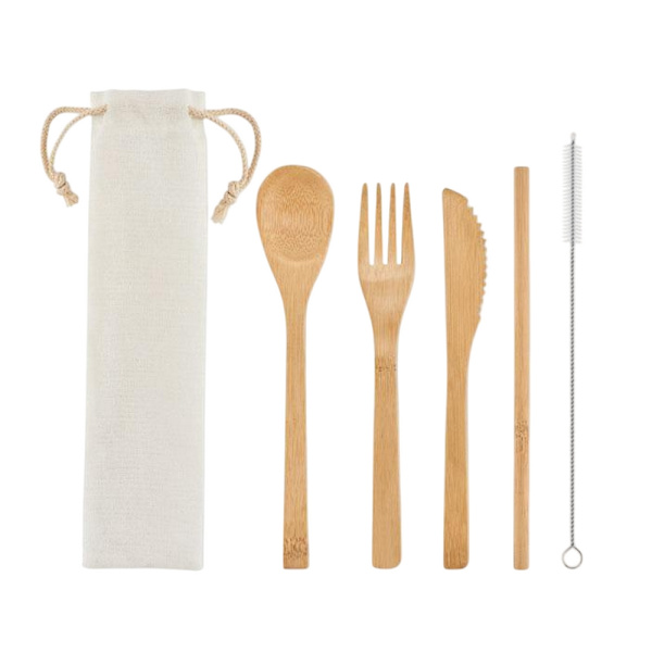 MidOcean Setstraw Bambu Bestickset (5-pack) One Size Beige One Size