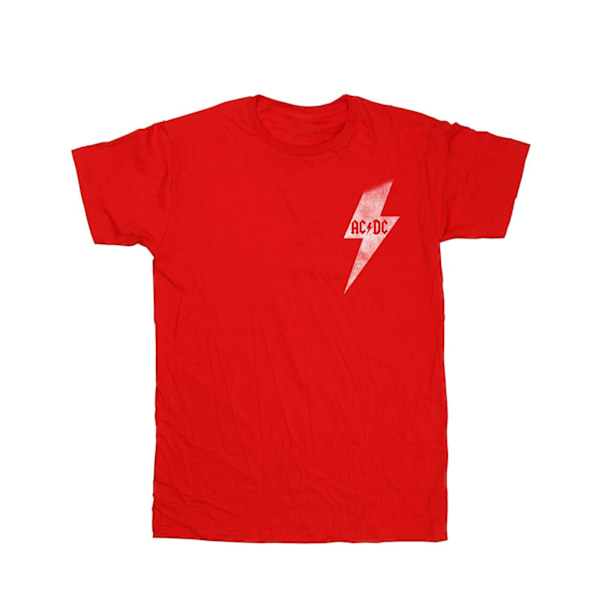 ACDC Herr Blixtlås Fick T-shirt 4XL Röd Red 4XL