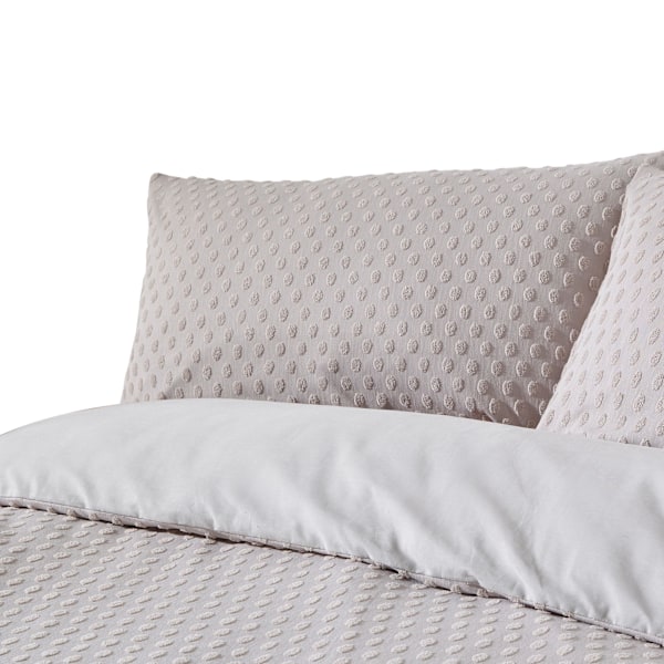 The Linen Yard Tufted Polka Dot Påslakan Set Single Stone Stone Single