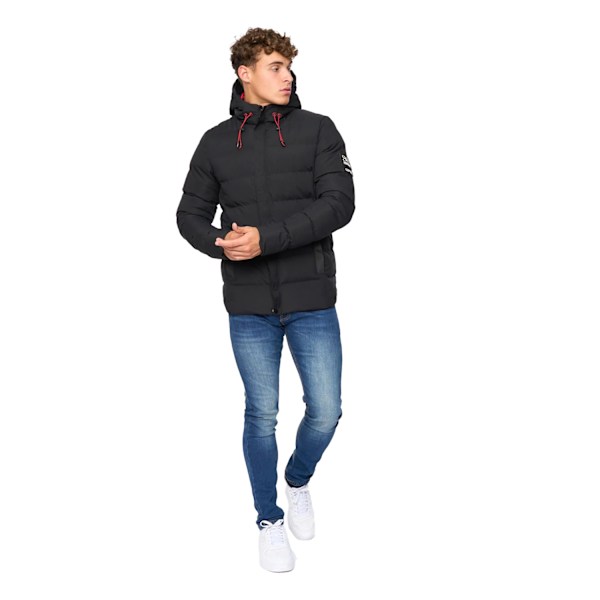 Crosshatch Kampleys Herr Vadderad Jacka med Prägling XXL Svart Black XXL
