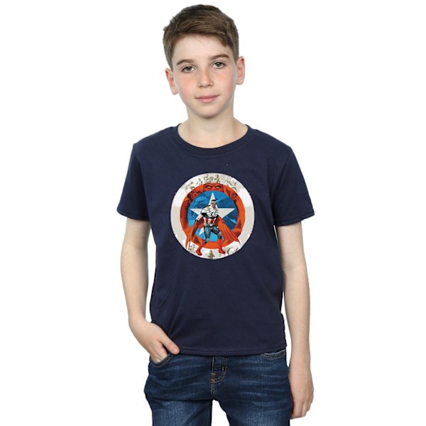 Marvel Boys Captain America Sam Wilson Shield T-Shirt 9-11 år Navy Blue 9-11 Years