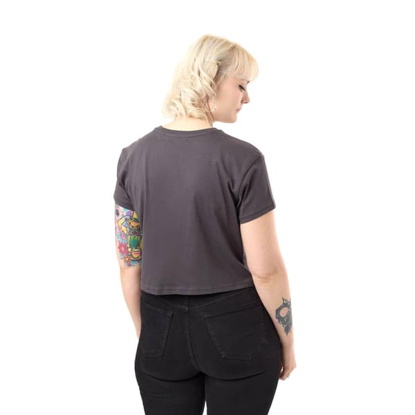 Corpse Bride Kortärmad Croppad T-shirt för Dam M Grå Grey M