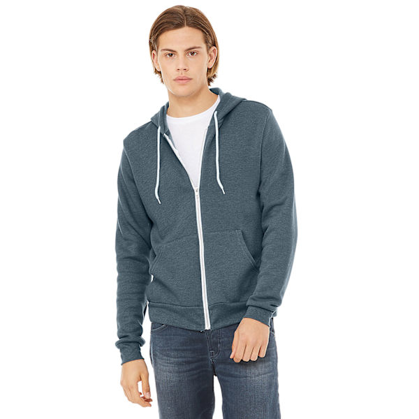 Canvas Unisex Dragkedja Polycotton Fleece Tröja med Huva / Luva Slate Heather 2XL