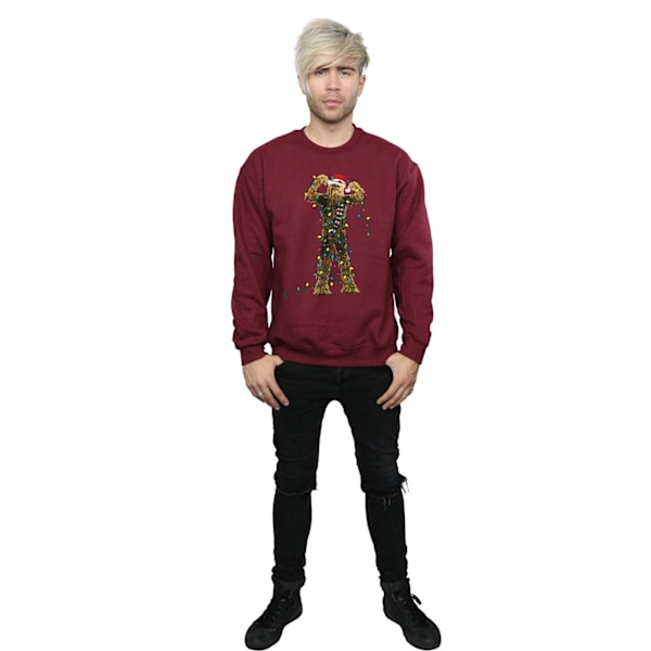 Star Wars Chewbacca Julbelysning Sweatshirt XL Bordeaux Burgundy XL